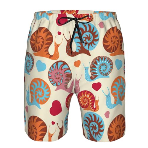 Cute Snail Print Men's Swim Trunks Quick Dry Beach Shorts with Pockets Lining Swimwear Bathing Shorts4