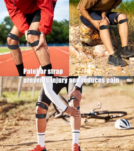 Image of 2 Pack Patella Knee Brace with Gel Pads,Adjustable Patellar Tendon Support Strap for Women and Men,Knee Pain Relief for Tennis,Running,Workout (Colorful patella knee brace, One Size)