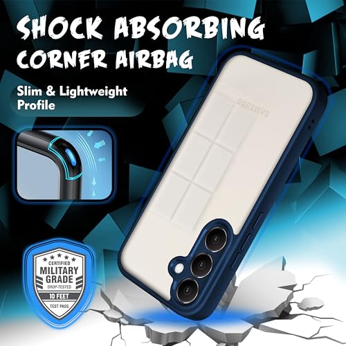 Image of V-TAN Back Cover for Samsung S24 Compatible Case, Transparent Clear, TPU, Camera Protective Shockproof Cover (Blue)