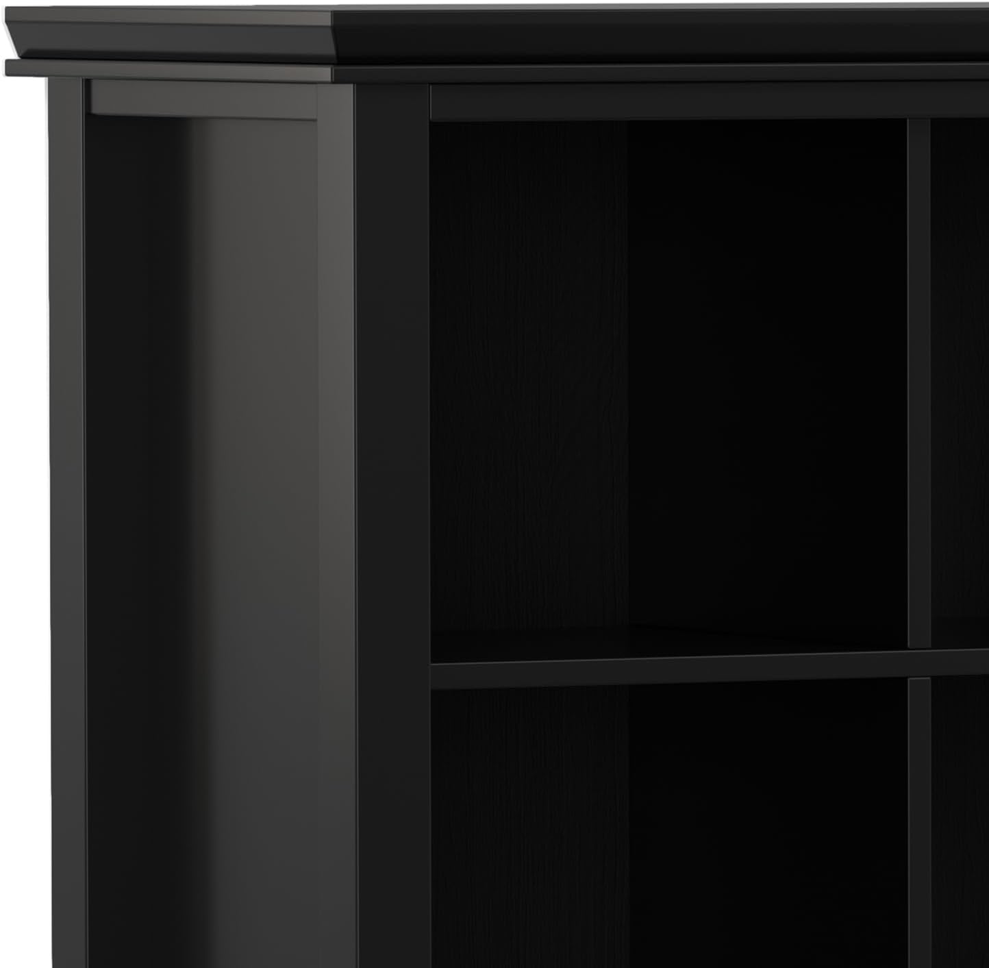 SIMPLIHOME Artisan Bookcase - 48 inch Tall 12-Cube Solid Wood Cube Organizer in Black, Transitional Storage Bookcase for Living Room, Study Room or Office with Fixed Shelves and Tapered Legs