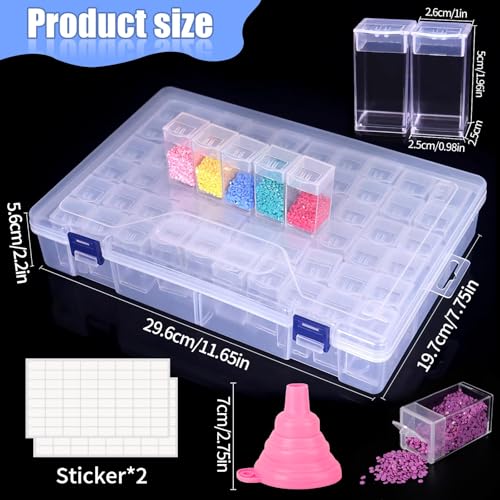 Diamond Painting Aufbewahrungsbox,60 Gitter diamond painting zubehör boxen,abnehmbare Kunststoff-Aufbewahrungsbox für Diamant-Stickerei,DIY-Handwerk,5D diamond painting zubehör Werkzeug Sortimentsbox