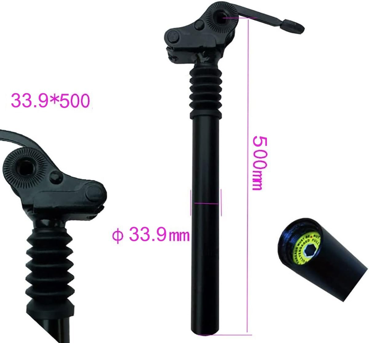 Tige De Selle Suspendue Newgoal – Diamètre 27.2/30.9/31.6 Mm, Longueur 350 Mm, Ressort Réglable, Pour VTT