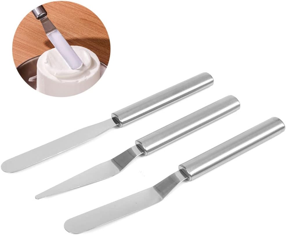 3 pack Cake Decorating Icing Spatulas Stainless Steel