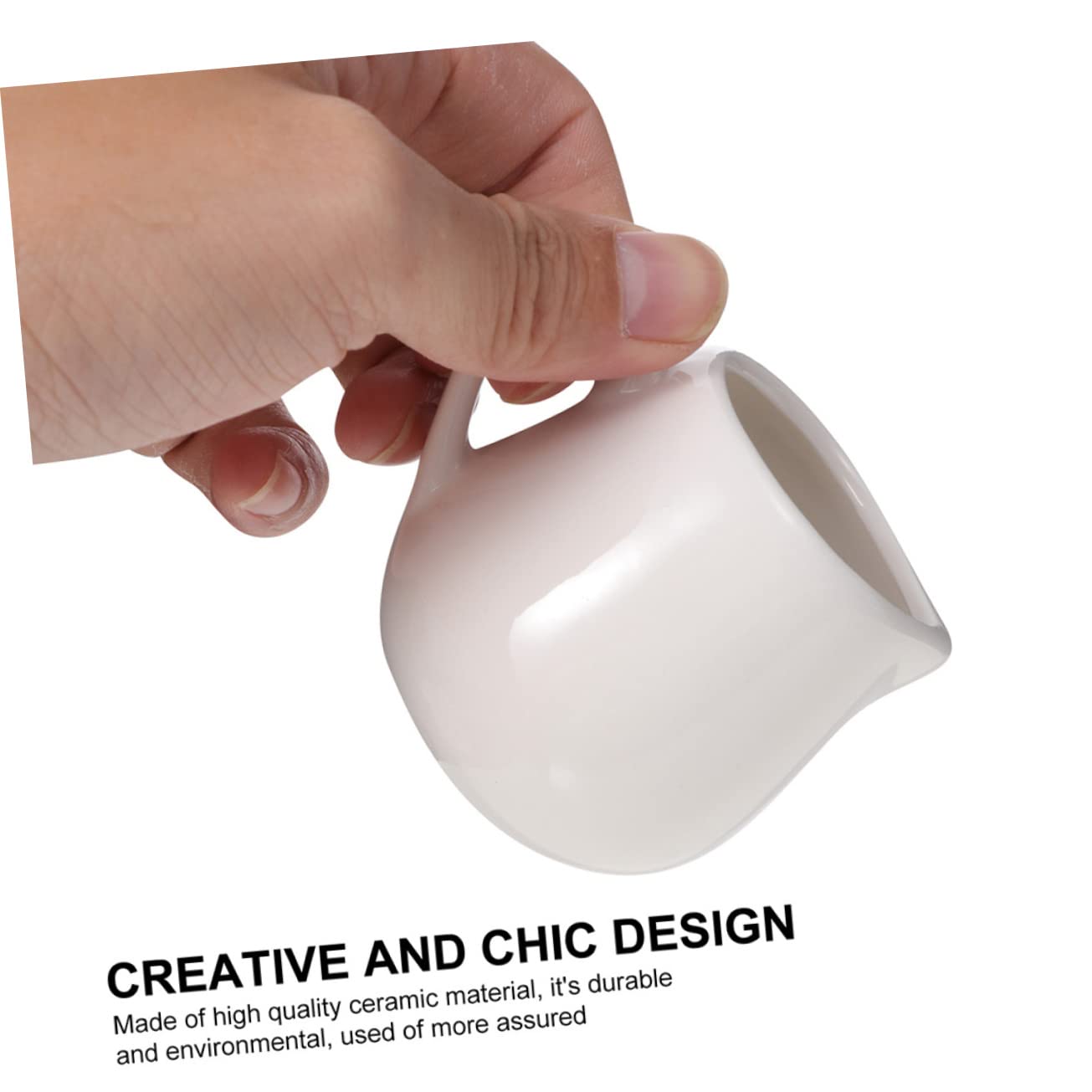 TOPBATHY Brocche per Salse in Ceramica 100ml con Manico, Mini Lattiera Creativa Bianca, Contenitori per Salsa Leggeri, per Casa, Bar e Ristoranti – Set da 3 Pezzi