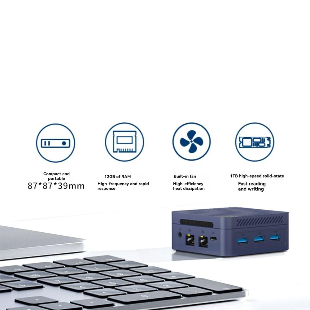 12 GB LPDDR5 4800 MHz Mini PC ZX06 Twin Lake N150 Win11 komputer stacjonarny gamingowy Dual LAN Dual HD Display Port