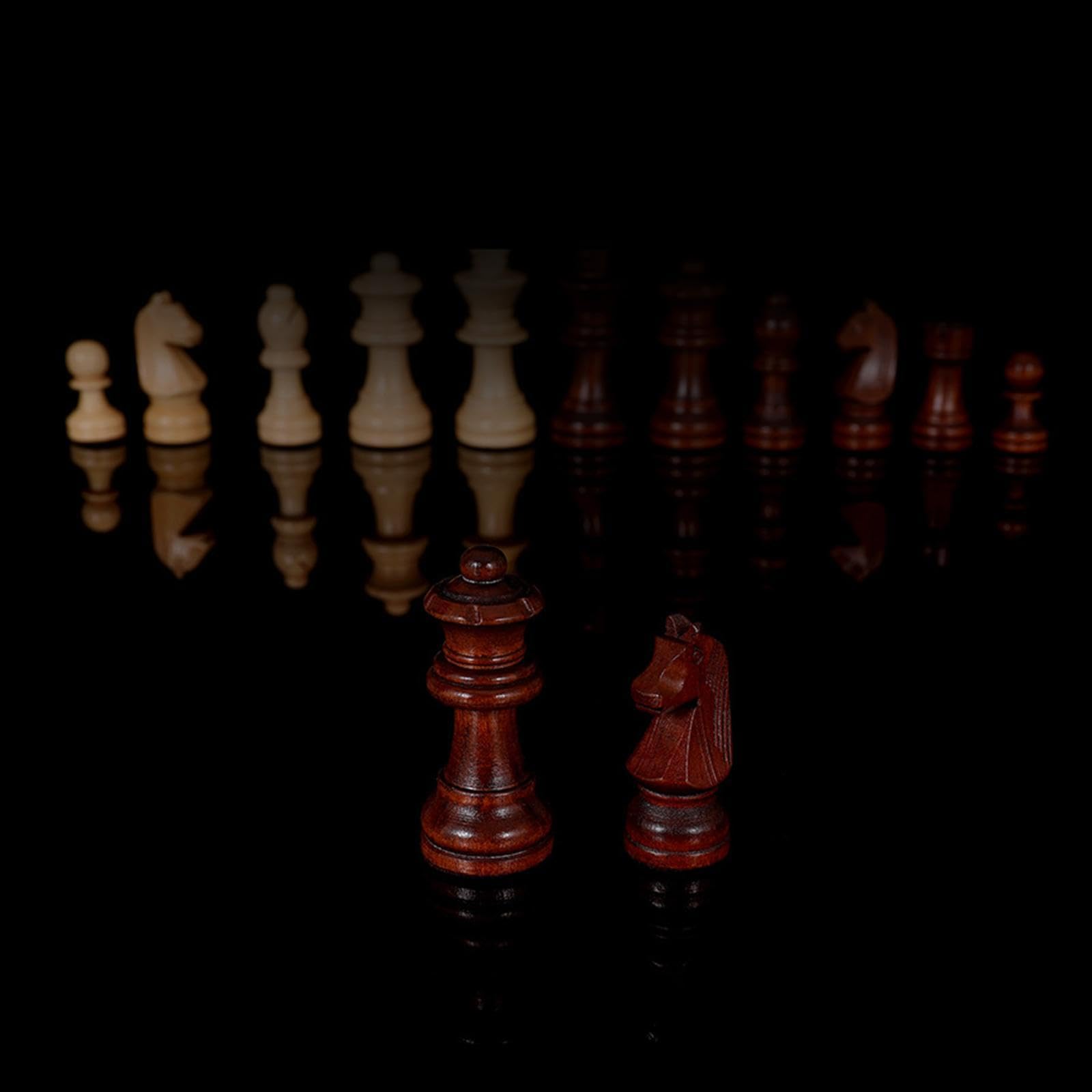 Générique Board de Set D'échecs, échec Pliant En Bois, Jeu de Société D'échecs, Ensemble D'échecs pour Débutants Portables, Jeu de Plateau D'échecs D'échecs Pou, 12po