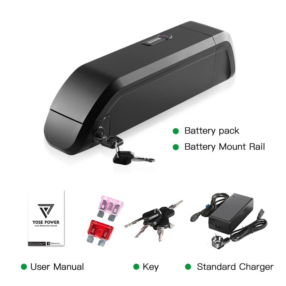 YOSE POWER Ebike Akku 36V 11.6Ah/14Ah SF-06 Batterie für 36V 250W / 350W /500W /800W Motor passt auf Down Tube E-Bike Elektrofahrrad mit Ladegerät für Phylion Fischer JOYCUBE/JCEB360-11.6 Ebike