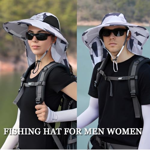 Image of Sun Hat for Men Women with Neck Flap,UPF 50+ UV Protection Fishing Hat