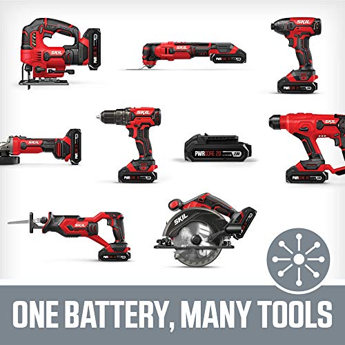 SKIL 20V 6-1/2 Inch Cordless Circular Saw, Includes 2.0Ah PWRCore 20 Lithium Battery and Charger - CR540602