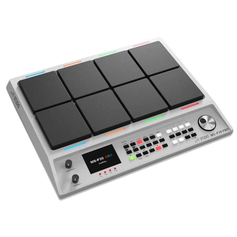 M-Studio MS-P30 PRO Digital Percussion Octapad With New Indian Tones and Bluetooth (White)