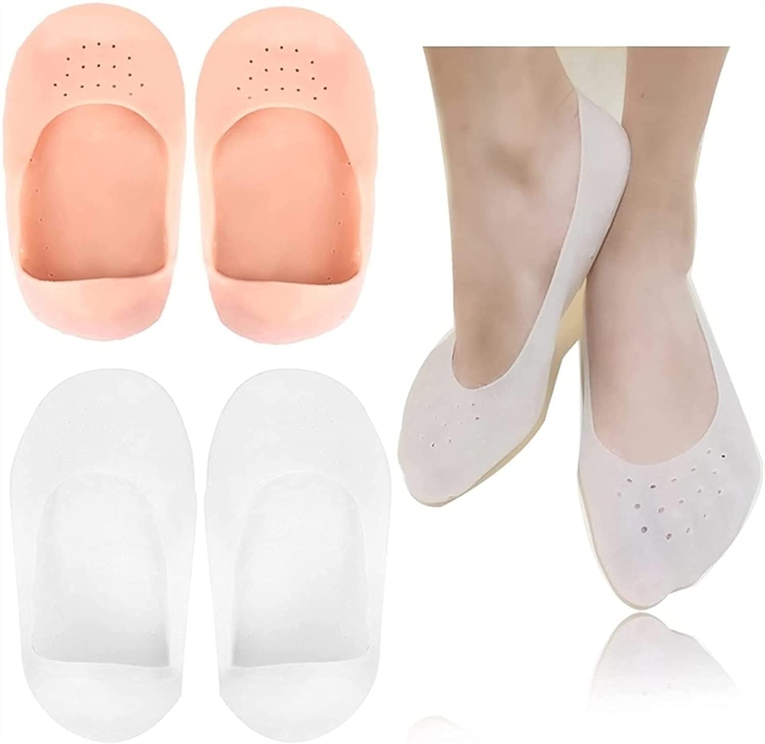 1 paio di cuscinetti per la correzione della punta morbida Correzione del pollice Valgo Cuscinetto dell'avampiede in silicone Ortesi in gel Strumento per la cura del piede con dita separate (E)