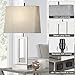 Rinweey Touch Control Table Lamps Set of 2, Modern Silver Bedside Lamps with USB A+C Ports & AC Outlet, 3 Way Dimmable Contemporary Nightstand Lamps for Bedroom Living Room(LED Bulb Included)