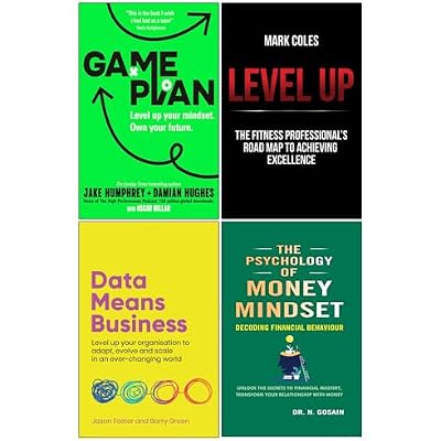 Game Plan, Level Up, Data Means Business & The Psychology of Money Mindset 4 Books Colletion Set