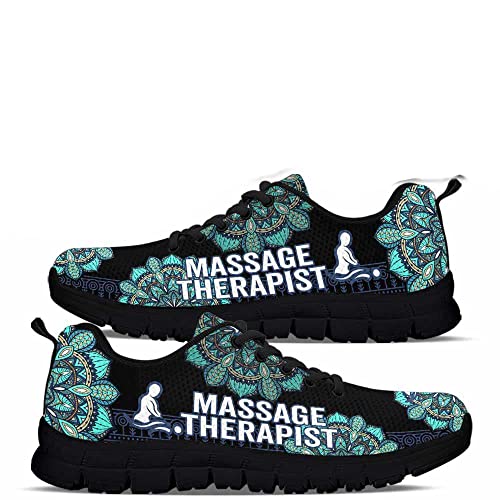 Massage Therapist Teal Pattern Sneakers Fashion Shoes, Massage Therapist Fashion Low Sneakers with Box for Men and Women. Massage Therapist Shoes Gifts for Massage Therapist Lovers