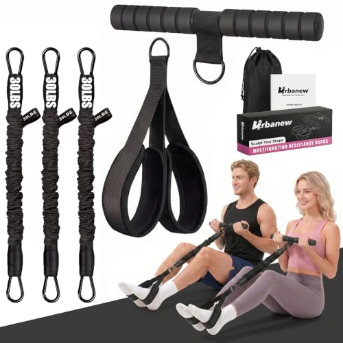 Image of Pedal Resistance Band with Handle, 90LBS Adjustable Exercise Band | Full-Body Resistance Exercise,Adjustable 30 /60 /90LB,Portable Equipment,Multiple Colors
