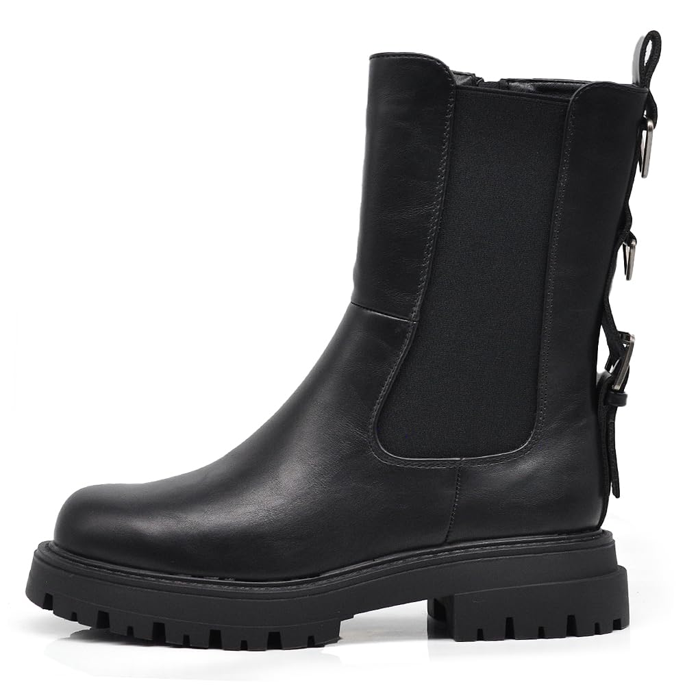 IF FASHION Stivali Stivaletti Anfibi Scarpe Chelsea da Donna Platform Elastico Con Suola Track GA039