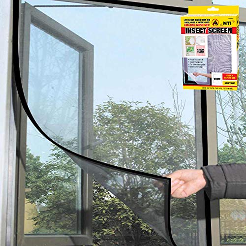 Pack Of 4 Large Window Mesh Screen - Anti Bug Netting, Keeps Out Unwanted Bugs | Keeps Out Fly's, Mosquito's, Moths & More | Summer, Heatwave, Night, Easy Installation