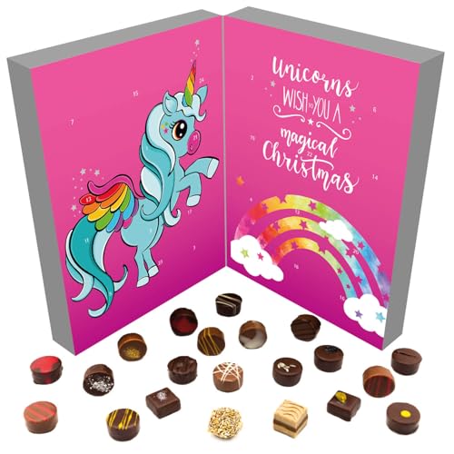 Pralinen Adventskalender 2025: Die süßeste Art, dich auf Weihnachten einzustimmen 15 Hallingers Unicornis/Einhorn - Pralinen-Adventskalender hoher Qualität handgemacht abwechslungsreich ohne Alkohol hochwertige Verpackung (Box) - Geschenkideen Weihnachten & Geschenke Adventskalender