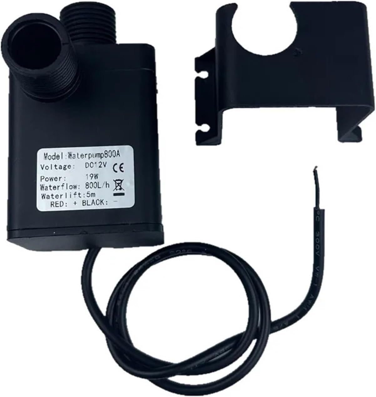 DC 12V 24V water pump high pressure ultra-quiet solar water pump head 5M 800L/H brushless motor submersible pump circulation pump(12V wire 12mm joint-01)