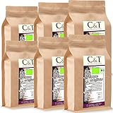 C&T Bio Espresso Crema | Cafe entkoffeiniert 100 % Arabica 6x1000 g ganze Bohnen Gastro-Sparpack im Kraftpapierbeutel