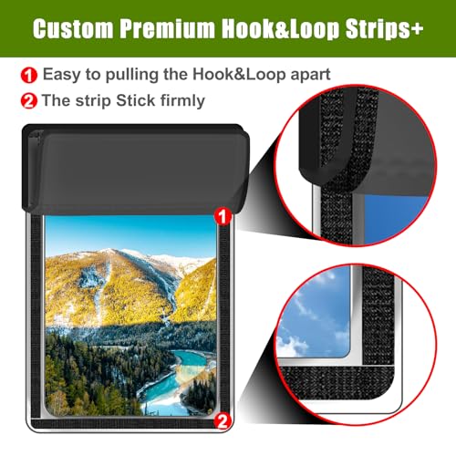 Image of RV Door Window Shade Cover 25 inch (L) x 16 inch (W), Foldable Hook&Loop Design, RV Blackout Window Cover with UV Protection, Waterproof Fabric, Reflective