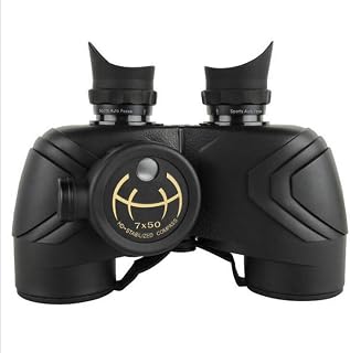 Binoculars 7x50 Compass Nautical Large Eyepiece Nitrogen-Filled Waterproof High-Definition Double-Tube Ranging Seismic Telescope Low Light