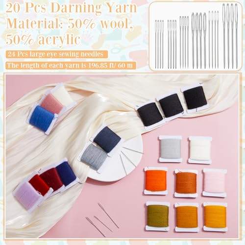 Kit de hilo para zurcir con 20 hilos multicolor miniatura 2