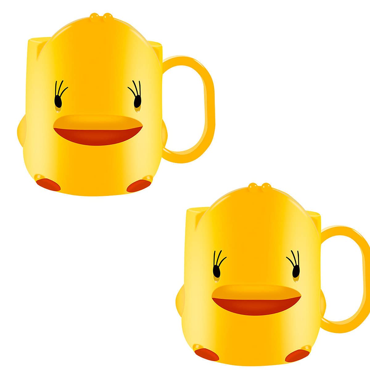 Toothbrush Holder Cup Kids Mug Bathroom Plastic Tools, KASTWAVE 2 Pcs Cute Toothbrush Holder Bathroom Organizer Storage Holder for Kid Sized Reusable Bathroom accessories, Duck