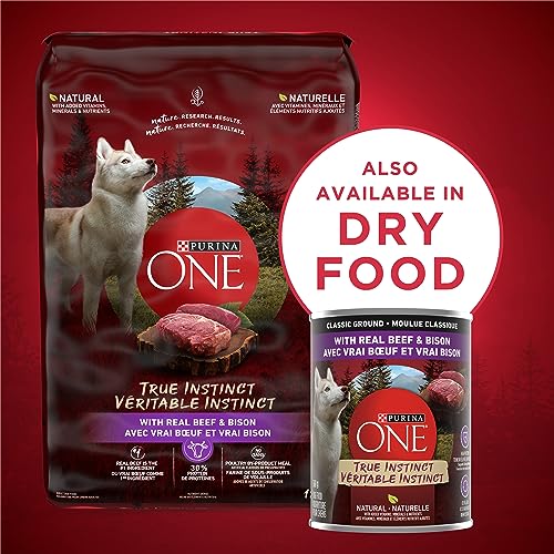 Purina ONE Tender Cuts True Instinct Wet Dog Food, in Gravy with Beef & Bison - 368 g Can (12 Pack) image 4