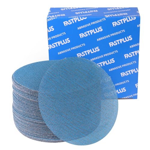 40 Pièces Disques Abrasifs 150mm Grain 80/120/180/240/320 Filet Céramique Papier à Poncer Anti Poussière Papier de verre Disque de ponçage pour Ponceuse...
