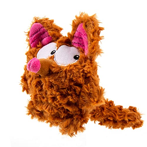 Godog Playclean Bush Squeaky Plush Dog Toy With Odor-Eliminating Essential Oils, Chew Guard Technology - Brown, Small #TOP2