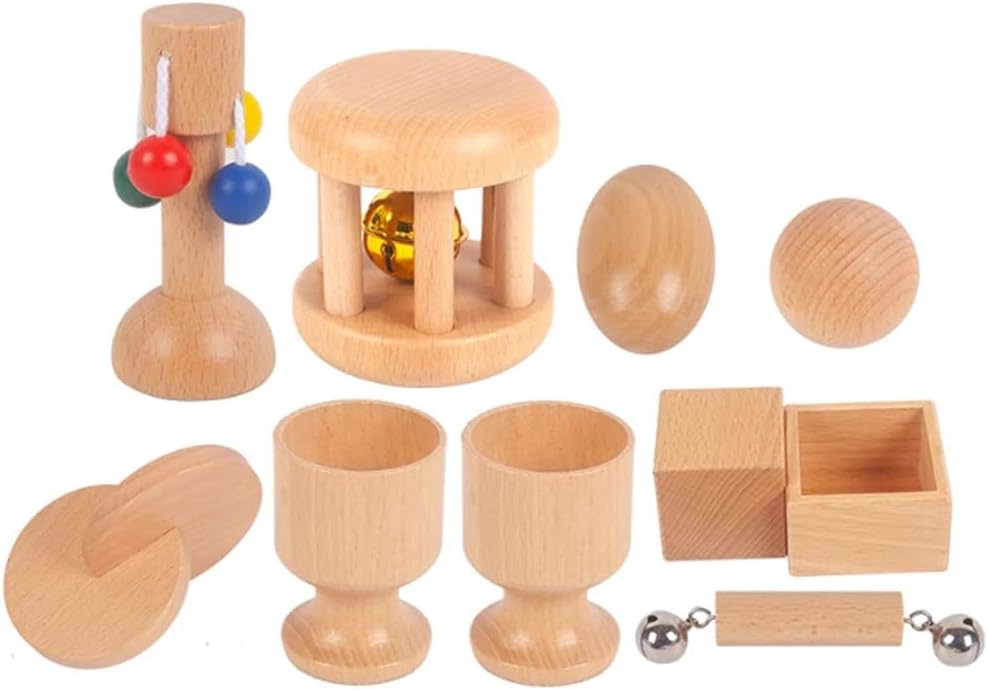 Montessori Wooden Grasping Toys Cube Egg Sphere-Shaped Cup Early Education and Intelligence Practice