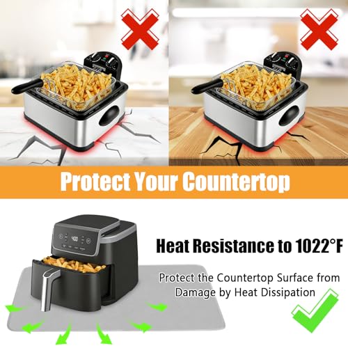 TOHONFOO Heat Resistant Mats for Countertop & Air Fryer, 35x15 in, Gray by TOHONFOO - Used condition - Image 4