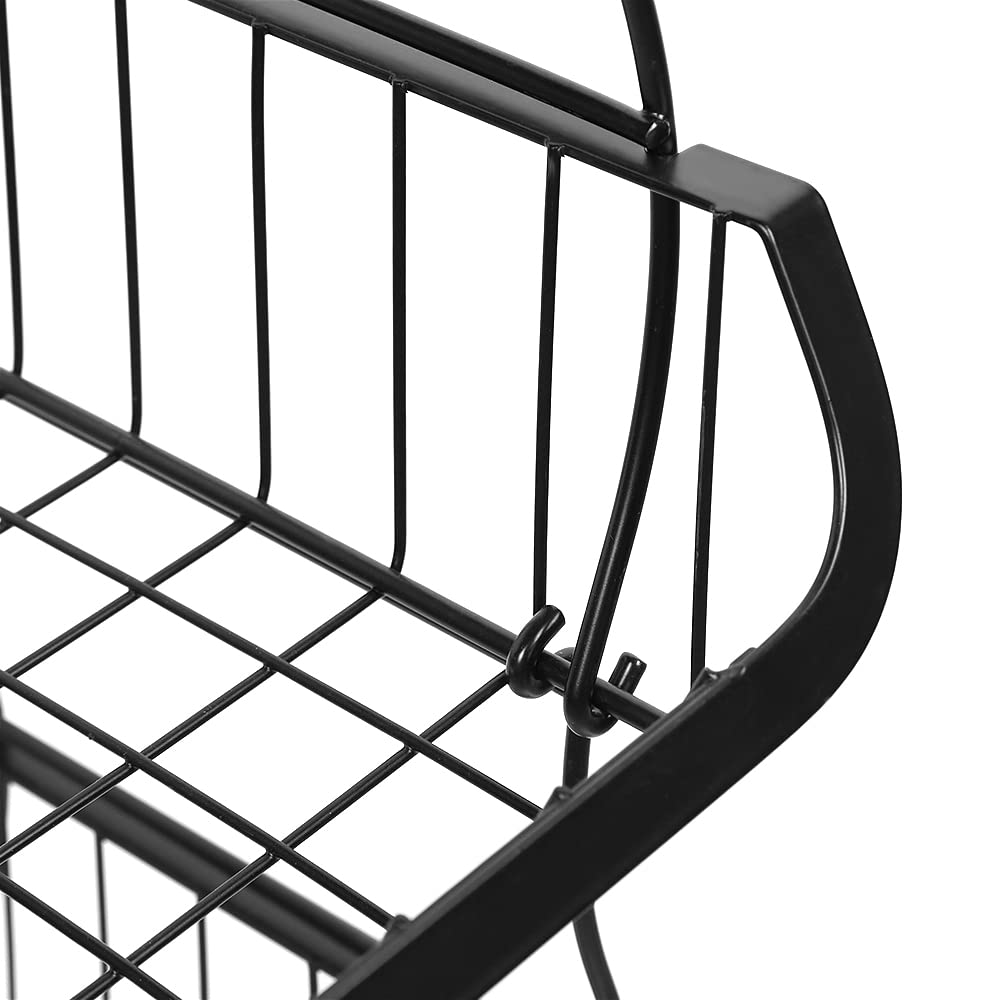 HUOLE Cesta de Frutas de 5 Niveles, Estante para Verduras, encimera, frutero, Estante de Metal, Accesorios de Cocina, Cesta de Almacenamiento, Soporte para frutas-40 * 30 * 94cm (Negro)