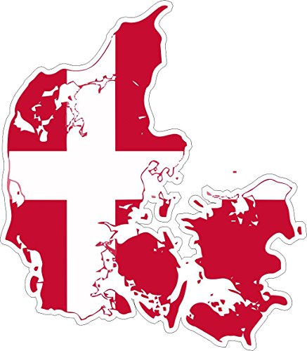 Akachafactory Autocollant Sticker adhesif Voiture Vinyle Drapeau Carte Danemark