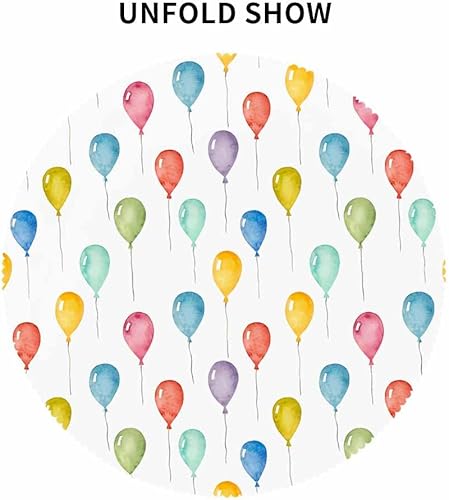 Miniatura 49 de IBILIU Mantel redondo de animales, árboles, pájaros, zorros, búhos, conejos, ciervos, mapaches, setas, naranja, amarillo, mantel circular