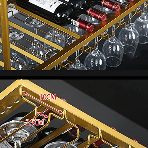 Casier à vin en métal réglable au plafond avec porte-gobelet