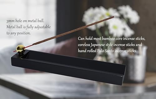 Miniatura 3 de Bandeja negra en forma de V Soporte de palo de incienso de madera