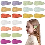 20PCS Embroidery Hair Clips, Milylove Solid Color Snap Clips Embroidered Floral Baby Barrettes Vinta