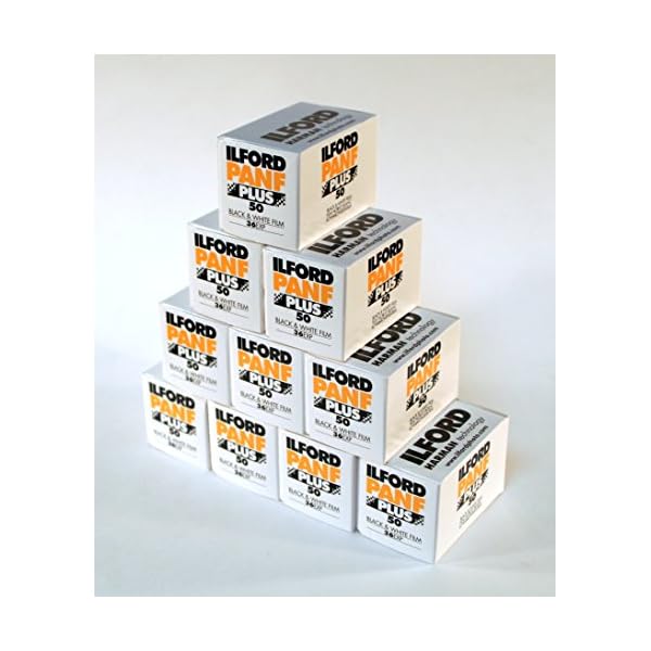 Ilford PanF+ Schwarz-Weiß-Negativfilme (135 mm, 36 Aufnahmen), 10 Stück