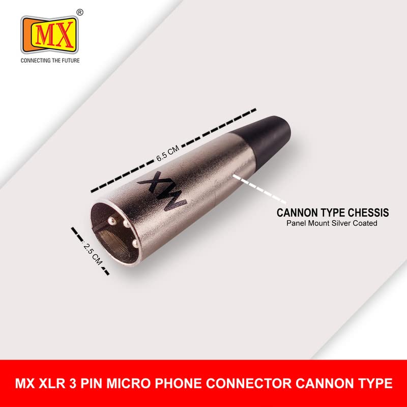 Image of MX 3 Pin XLR Microphone pin Pure Copper Nickel Plated for High Conductivity microphone (3-pin microphone male XLR, Pack of 4, Male Connector)