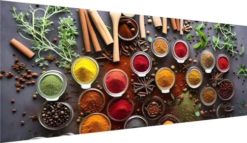 Broderie diamant épices pour décorer votre cuisine avec un kit de diamond painting 40x80cm