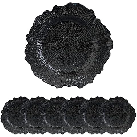 JRHCGH 33 cm große, runde schwarze Platzteller Cover