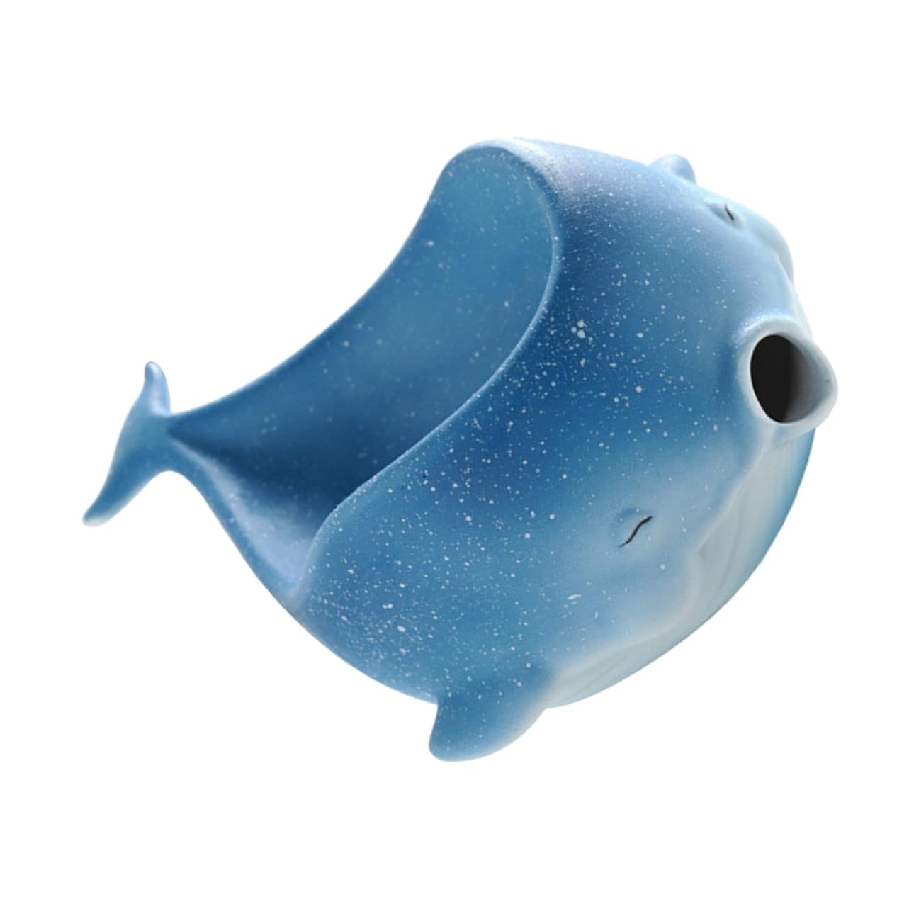 Portasapone in Ceramica Forma di Cetaceo con Drenaggio Autopulente Vassoio Portaoggetti Decorativo per Bagno e Cucina Supporto per Sapone e Spugna Resistente e Pratico