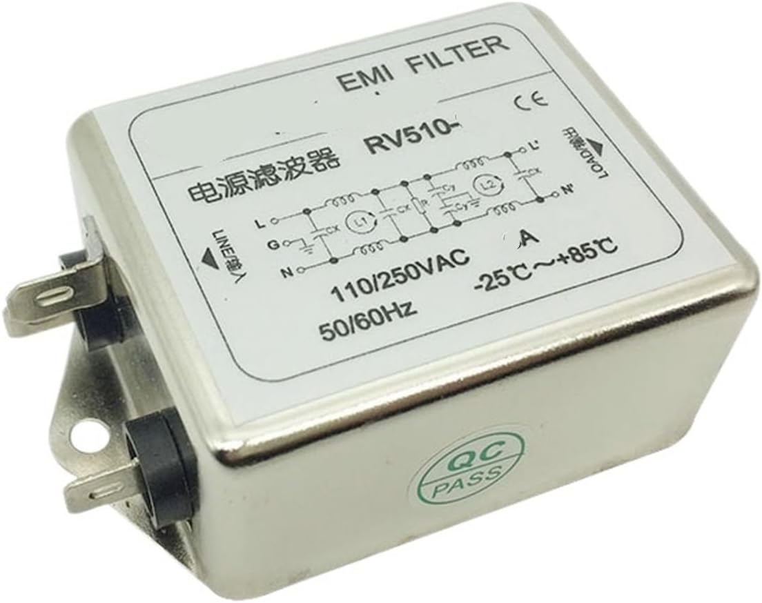 RV510-1A-3A AC 単相ダブルセクション強化 EMI パワーフィルター 110v250V (Color : 3A RV51