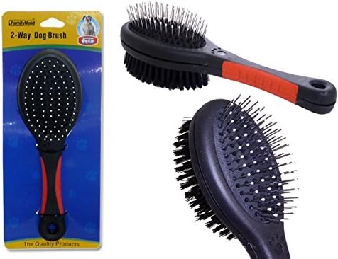 Dog 2-Way Brush 8.5 inches Long Black +Red Handle, Case of 96