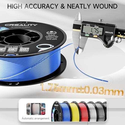 Image of Official Creality PETG 3D Printer Filament 1.75mm 1KG (2.2lbs), High Precision, Strong Toughness, Odorless, Better Flow, Moistureproof 3D Printing CR PETG Filament, New Digital Blue