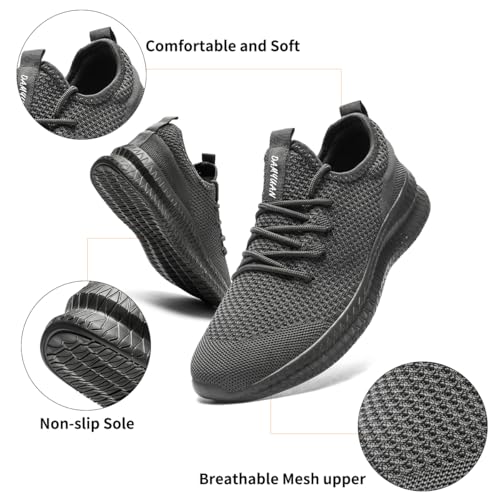 Mens Shoes Walking Gym Slip On Athletic Workout Running Sneakers Tennis Sport Work Lace Up Casual Outdoors Breathable Knitted Mesh Lightweight2