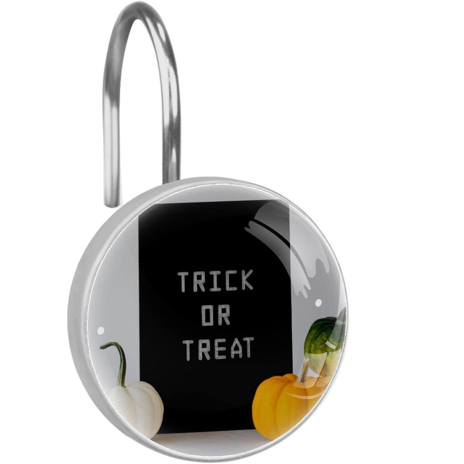 Crochet rideau de douche citrouille pour créer une ambiance d'Halloween en salle de bain
