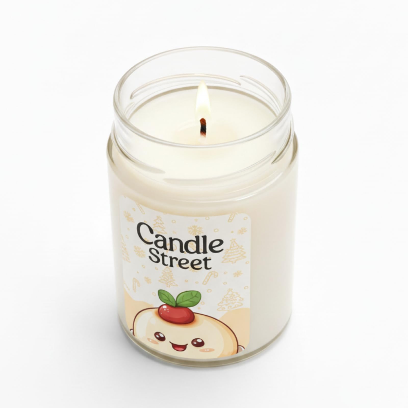 Candle Street Zapachowa świeca marcepanowa 500 g, migdał, miód i karmel, kolekcja słodkich świąt Bożego Narodzenia, duża świeca ze szkła premium, palenie 120 godzin, idealny prezent na Boże Narodzenie